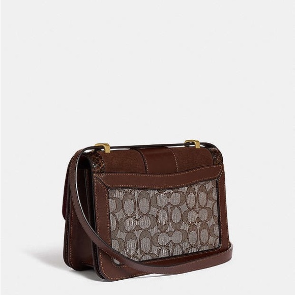 NWT Alie Shoulder Bag In Signature Jacquard With Snakeskin Detail - Picture 4 of 4